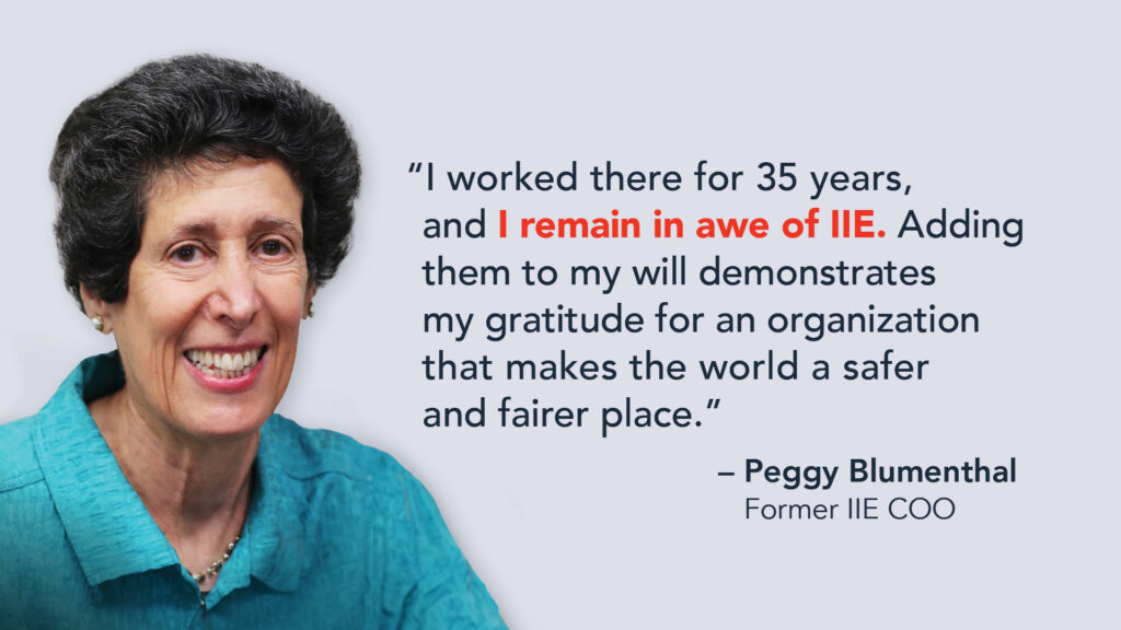 Peggy Blumenthal Why I GIve